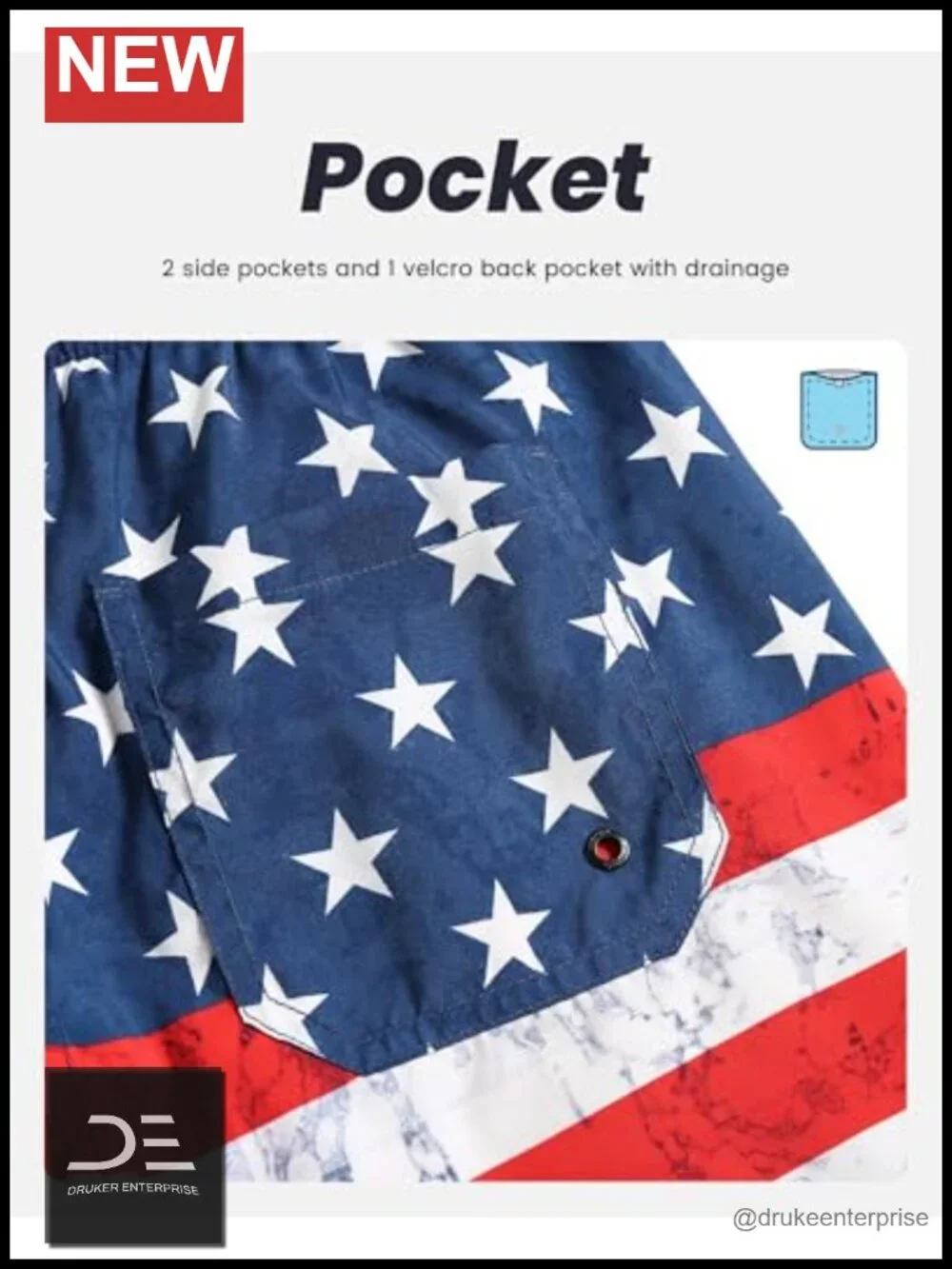 Quick Dry Swim Trunks with Mesh Lining 7-Inch Inseam
